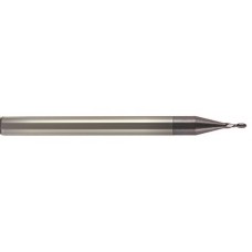 Ball End Single End Mini Carbide End Mill .020″ Diameter 1-1/2″ Length 2 Flute Miniature Decimal - Regular Length